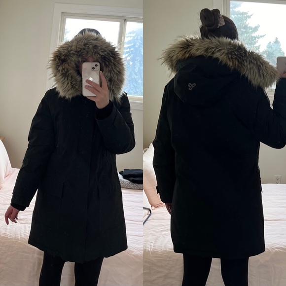 ARITZIA TNA Black Parka with Fur Trim - Picture 16 of 16